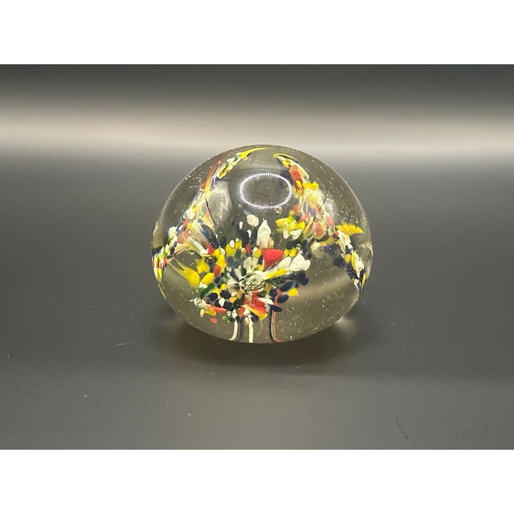 Paperweight  Floral Orange Red Yellow Office Career Desk